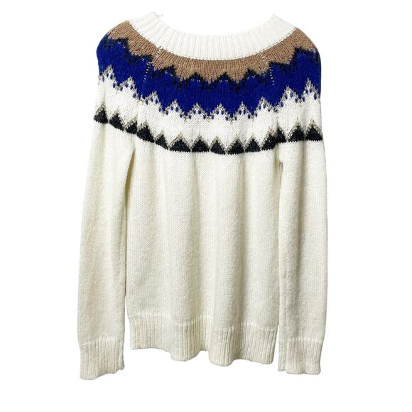 Fab'rik Long Sleeve Fair Isle Mohair Wool Blend Pullover Sweater Women’s S/M - Picture 2 of 6